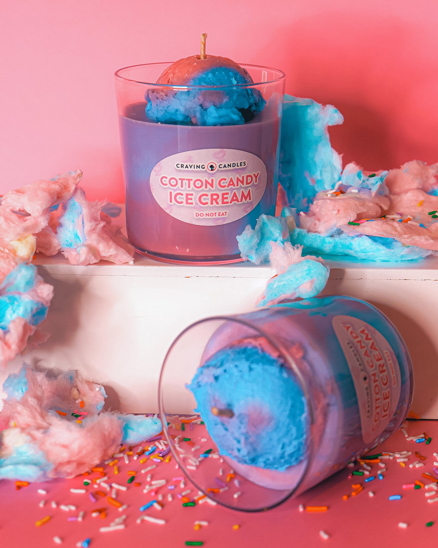 Cotton Candy Ice Cream Candle