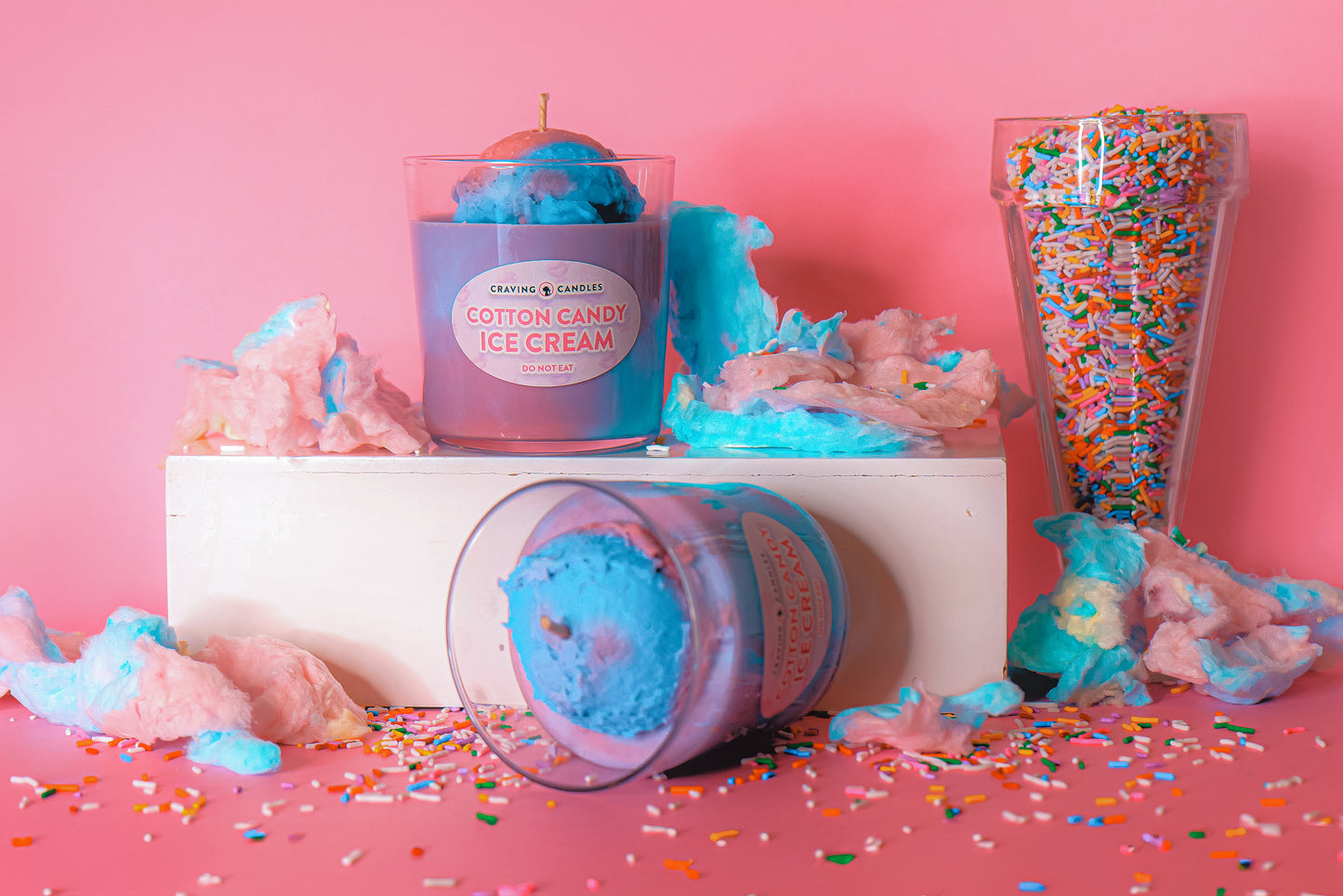 Cotton Candy Ice Cream Candle