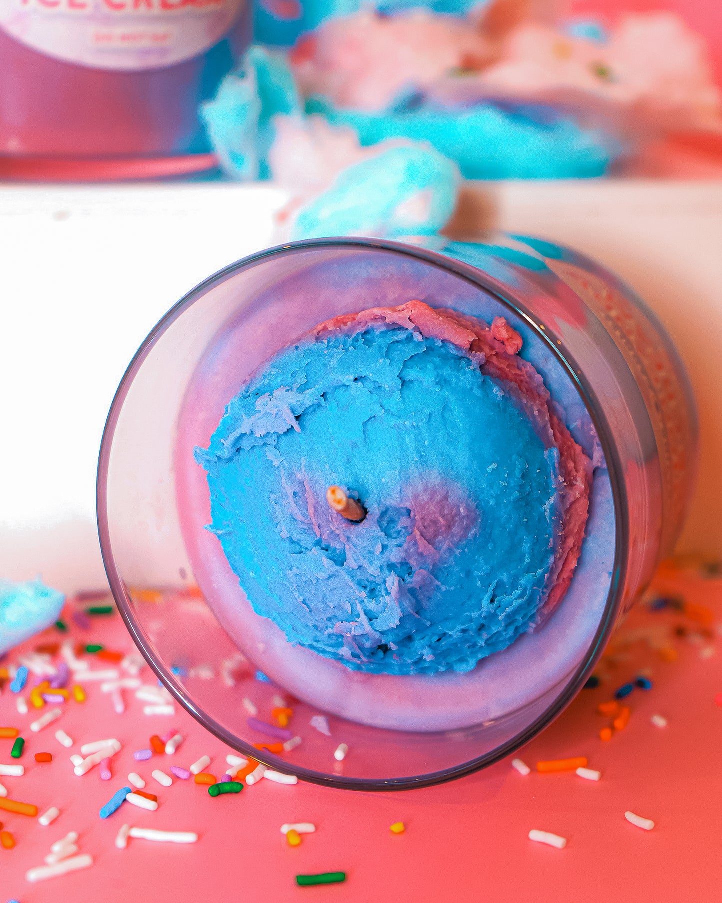 Cotton Candy Ice Cream Candle