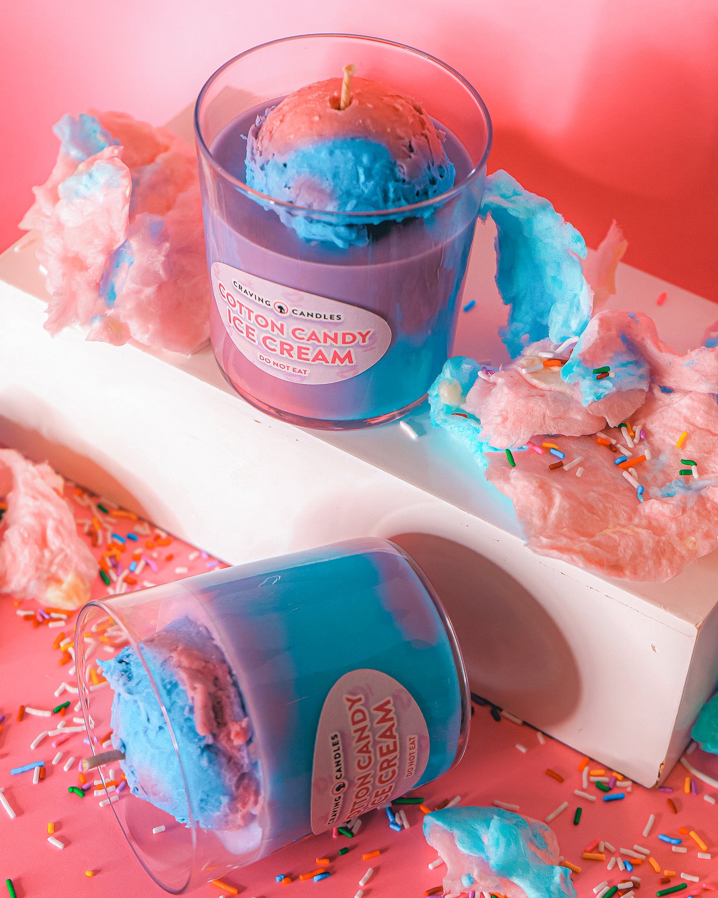 Cotton Candy Ice Cream Candle